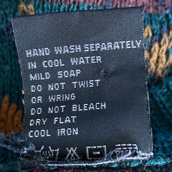 Vintage Generra Aztec Button Cardigan Kurt Cobain Grandpa Sweater Grunge 90s-L - Picture 13 of 14